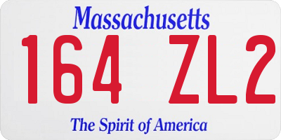 MA license plate 164ZL2