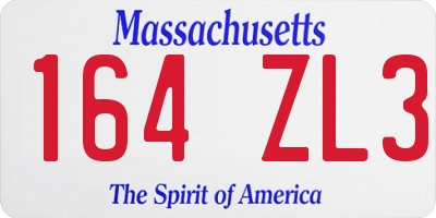 MA license plate 164ZL3