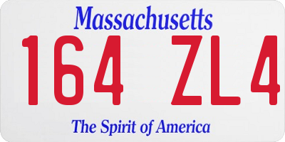 MA license plate 164ZL4