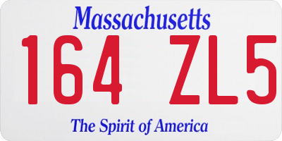 MA license plate 164ZL5
