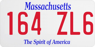MA license plate 164ZL6