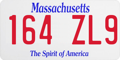 MA license plate 164ZL9