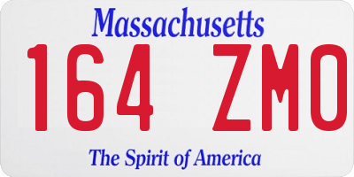 MA license plate 164ZM0