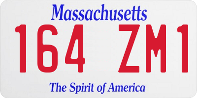 MA license plate 164ZM1