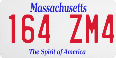 MA license plate 164ZM4