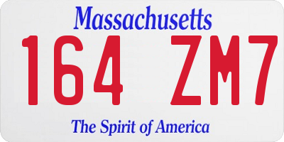 MA license plate 164ZM7