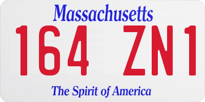 MA license plate 164ZN1