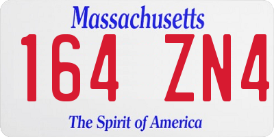 MA license plate 164ZN4
