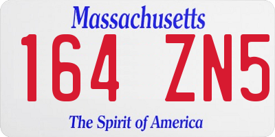 MA license plate 164ZN5