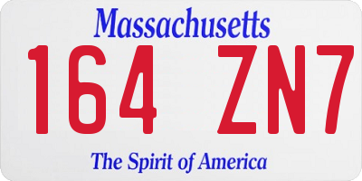 MA license plate 164ZN7