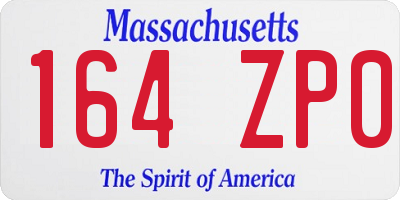 MA license plate 164ZP0