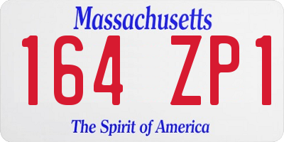 MA license plate 164ZP1