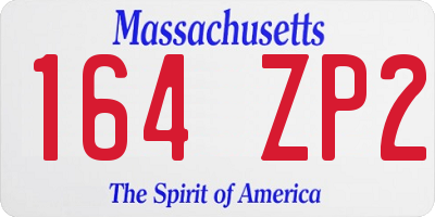 MA license plate 164ZP2