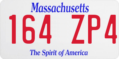 MA license plate 164ZP4