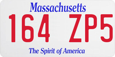 MA license plate 164ZP5