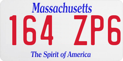 MA license plate 164ZP6