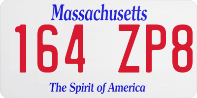 MA license plate 164ZP8