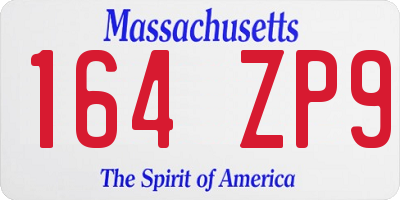 MA license plate 164ZP9