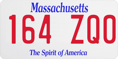 MA license plate 164ZQ0