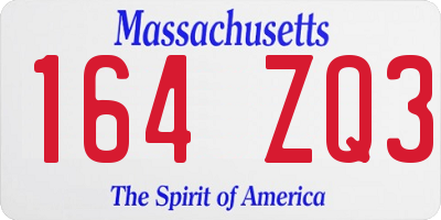 MA license plate 164ZQ3