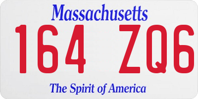 MA license plate 164ZQ6
