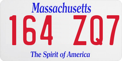 MA license plate 164ZQ7