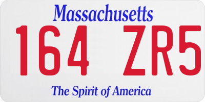 MA license plate 164ZR5