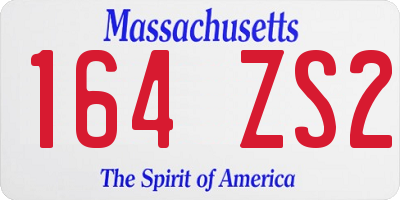 MA license plate 164ZS2