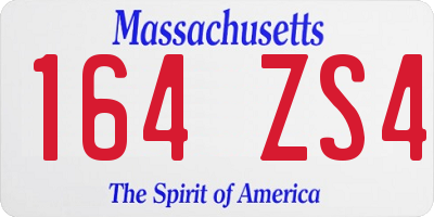 MA license plate 164ZS4