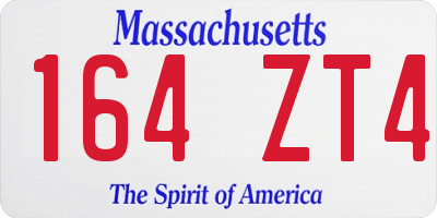 MA license plate 164ZT4