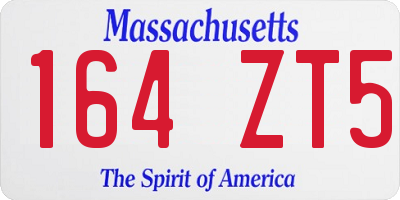 MA license plate 164ZT5