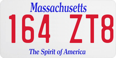 MA license plate 164ZT8