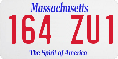 MA license plate 164ZU1