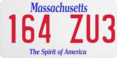 MA license plate 164ZU3