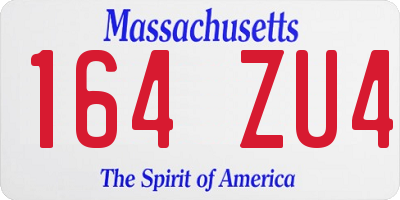 MA license plate 164ZU4