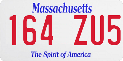 MA license plate 164ZU5