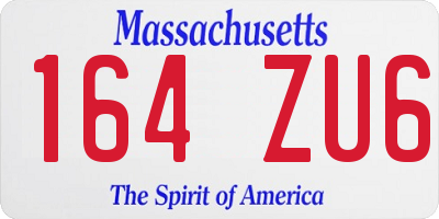 MA license plate 164ZU6