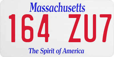 MA license plate 164ZU7