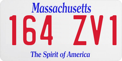 MA license plate 164ZV1