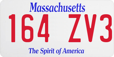 MA license plate 164ZV3