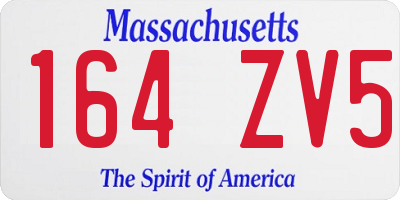 MA license plate 164ZV5