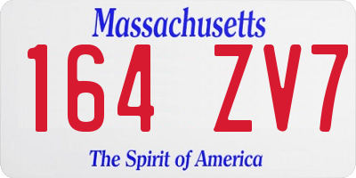MA license plate 164ZV7