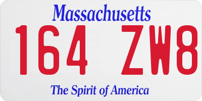 MA license plate 164ZW8