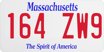 MA license plate 164ZW9