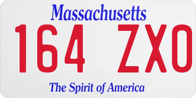MA license plate 164ZX0
