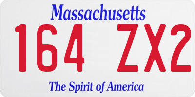 MA license plate 164ZX2