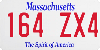 MA license plate 164ZX4