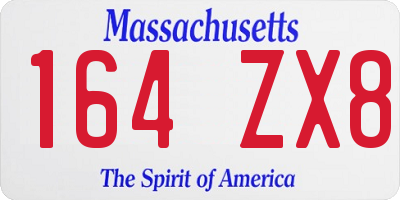 MA license plate 164ZX8