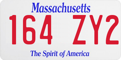 MA license plate 164ZY2