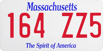 MA license plate 164ZZ5